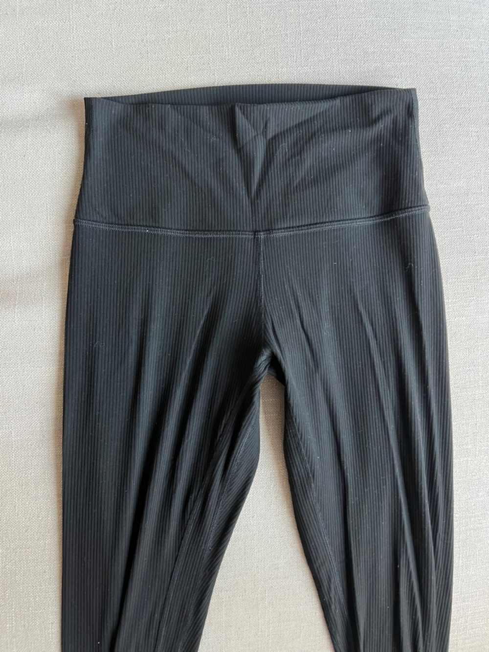 lululemon athletica Black Ribbed High-Rise Leggings